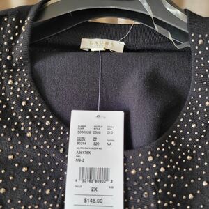 NWT- Laura Black Studded Women's Cardigan